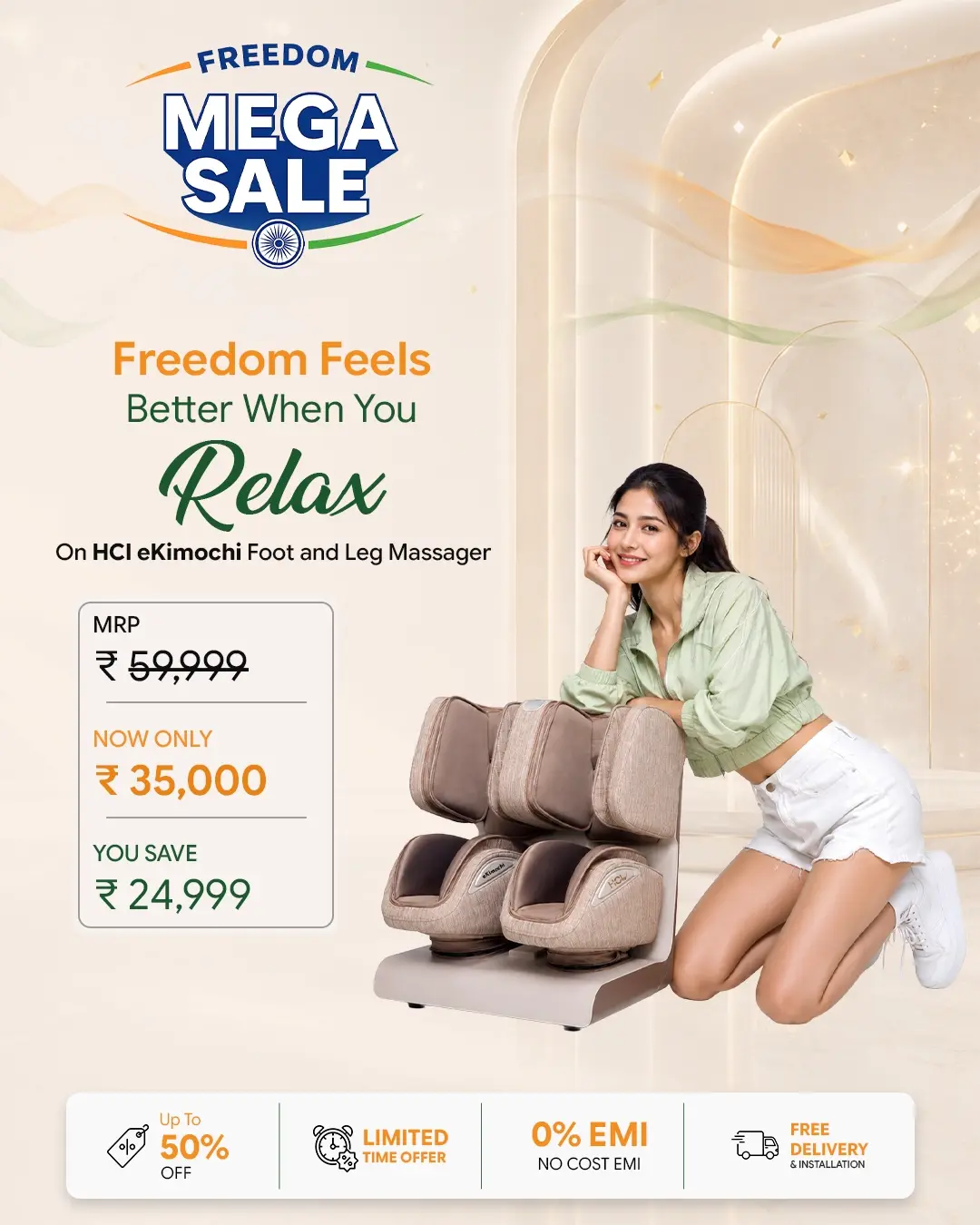 HCI eKimochi Foot Calf and Leg Massager