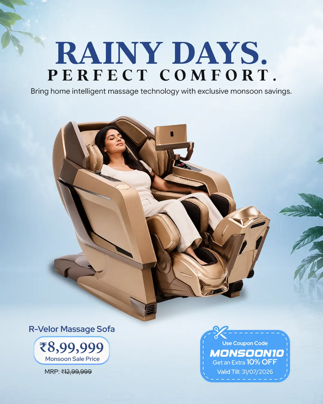 Rotai R-VELOR luxury 4D massage chair monsoon deal offer